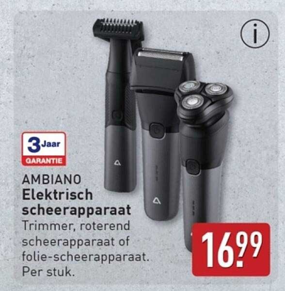 AMBIANO Elektrisch scheerapparaat Trimmer, roterend scheerapparaat of folie-scheerapparaat. Per stuk.