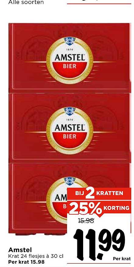 Amstel Bier Krat 24 flesjes à 30 cl