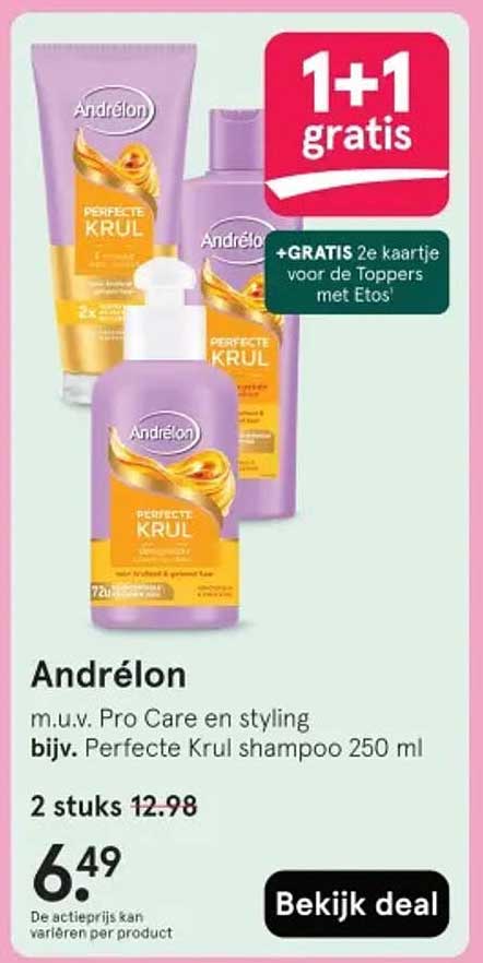 Andrélon m.u.v. Pro Care en styling bijv. Perfecte Krul shampoo 250 ml