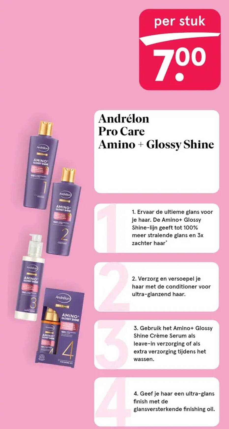 Andrélon Pro Care Amino + Glossy Shine