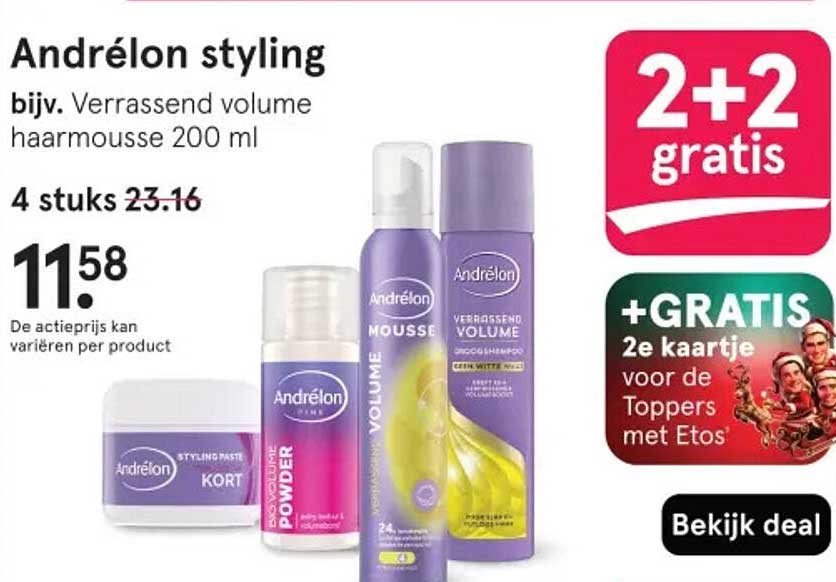 Andrélon styling bijv. Verrassend volume haarmousse 200 ml