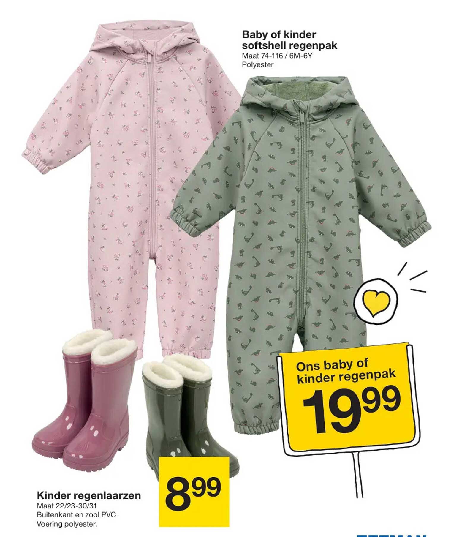 Baby of kinder softshell regenpak