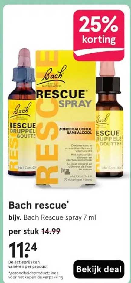 Bach rescue* bijv. Bach Rescue spray 7 ml