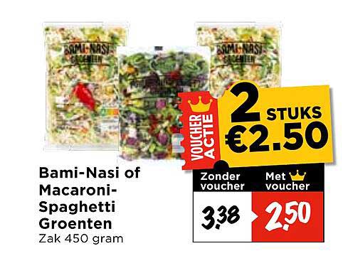 Bami-Nasi of Macaroni-Spaghetti Groenten