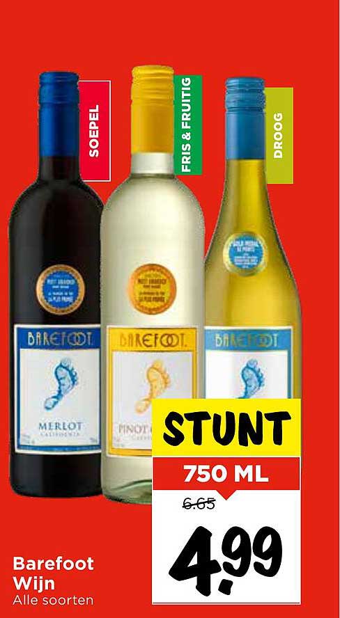 Barefoot Wijn 750 ML - Alle soorten