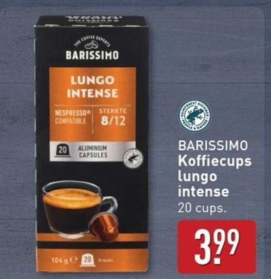 BARISSIMO Koffiecups lungo intense 20 cups.