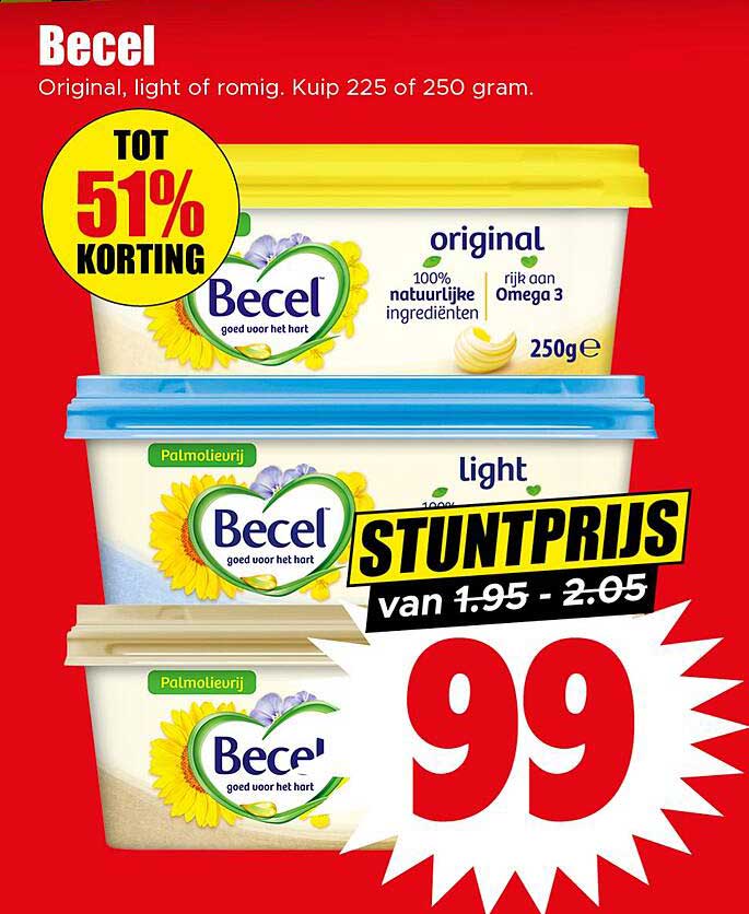 Becel Original en Light 250 gram
