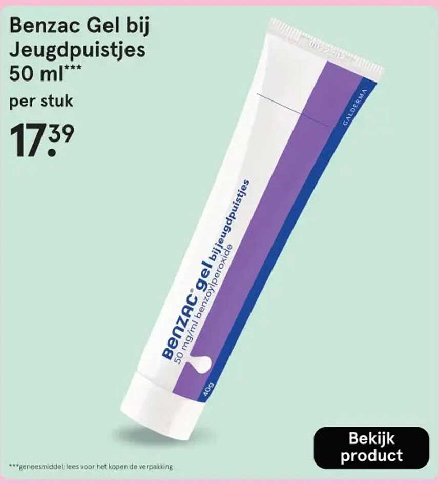 Benzac Gel bij Jeugdpuistjes 50 ml
