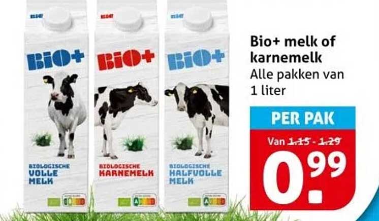 Bio+ melk of karnemelk
