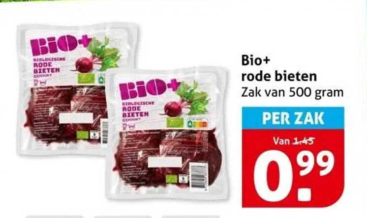 Bio+ rode bieten Zak van 500 gram