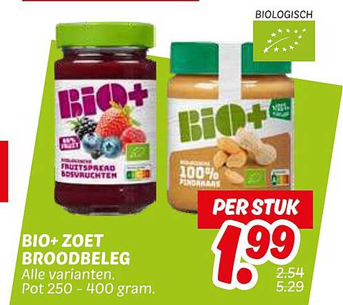 BIO+ ZOET BROODBELEG