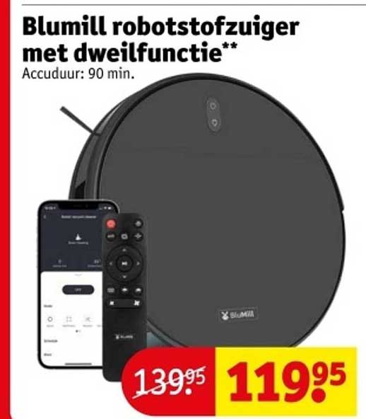 Blumill robotstofzuiger met dweilfunctie