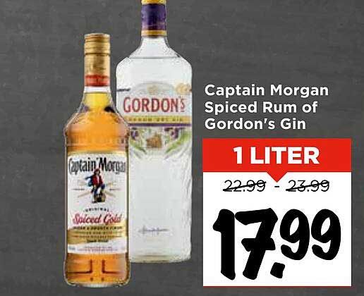 Captain Morgan Spiced Rum of Gordon's Gin