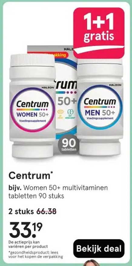 Centrum* bijv. Women 50+ multivitaminen tabletten 90 stuks