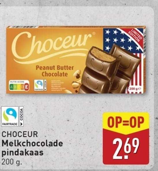CHOCEUR Melkchocolade pindakaas 200 g