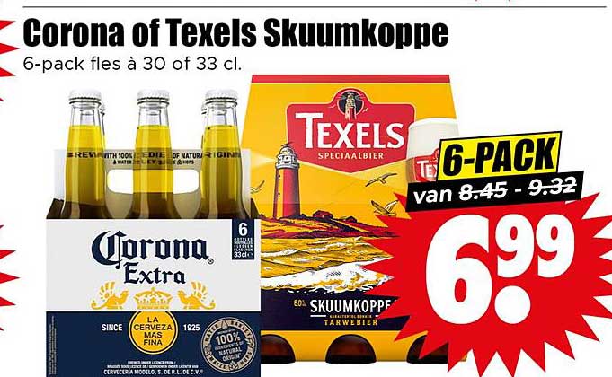 Corona of Texels Skuumkoppe 6-pack fles a 30 of 33 cl.