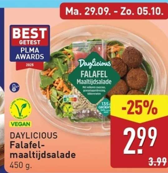 DAYLICIOUS Falafel-maaltijdsalade 450 g.