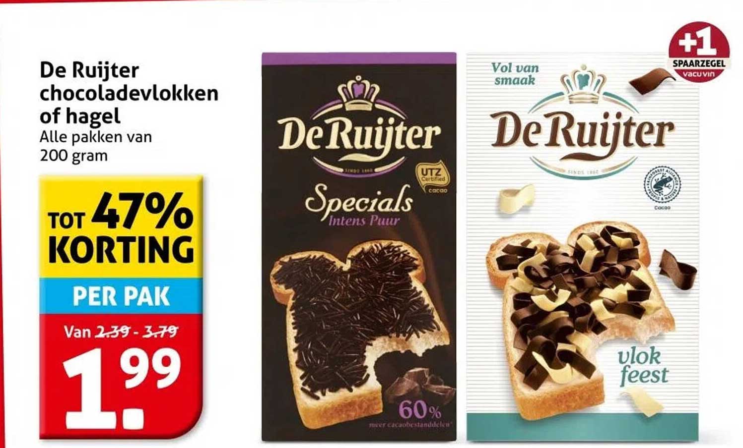 De Ruijter chocoladevlokken of hagel