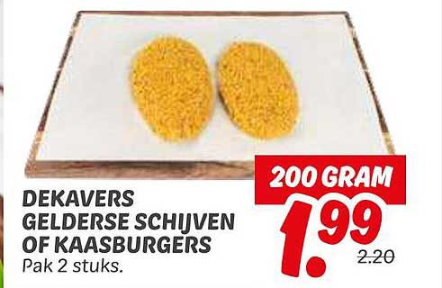 DEKAVERS GELDERSE SCHIJVEN OF KAASBURGERS Pak 2 stuks.
