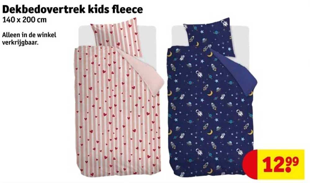 Dekbedovertrek kids fleece 140 x 200 cm