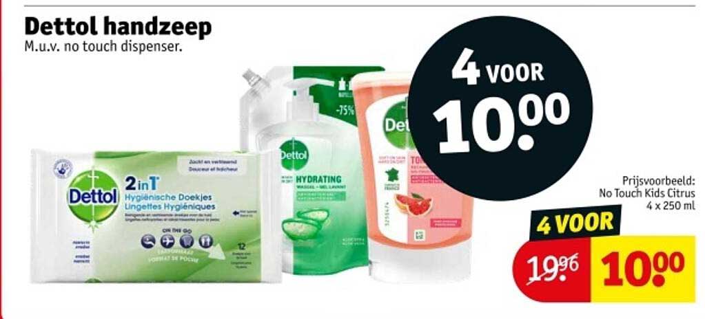 Dettol handzeep M.u.v. no touch dispenser.