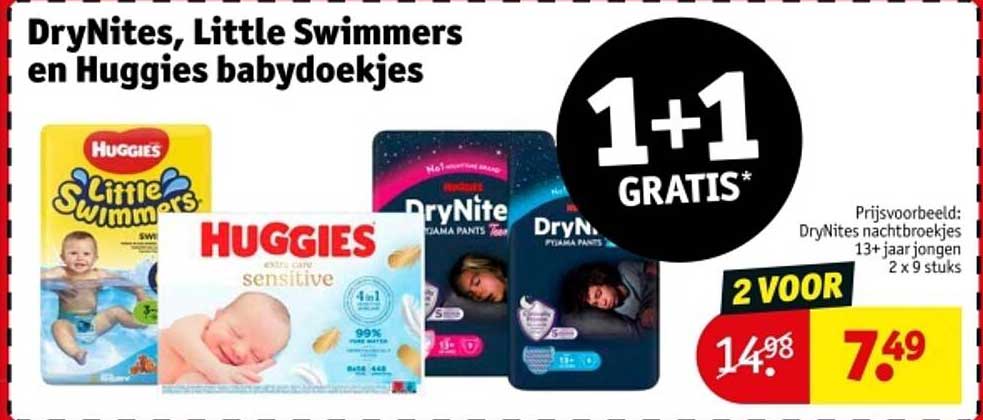 DryNites, Little Swimmers en Huggies babydoekjes