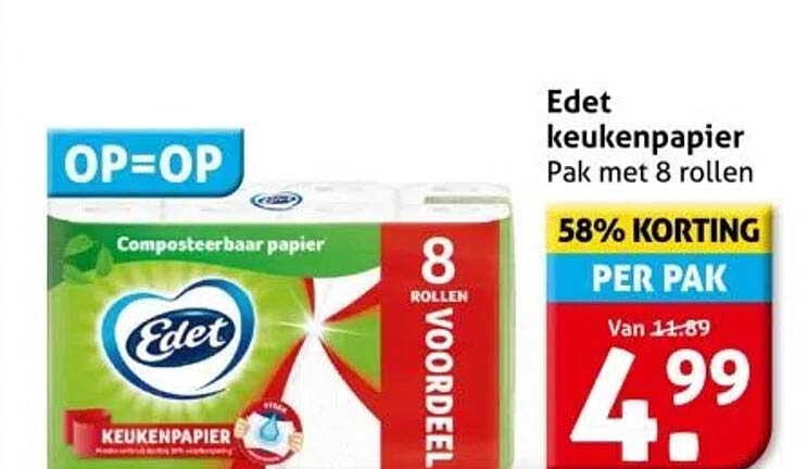Edet keukenpapier Pak met 8 rollen