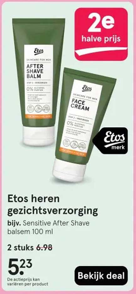 Etos heren gezichtsverzorging bijv. Sensitive After Shave balsem 100 ml