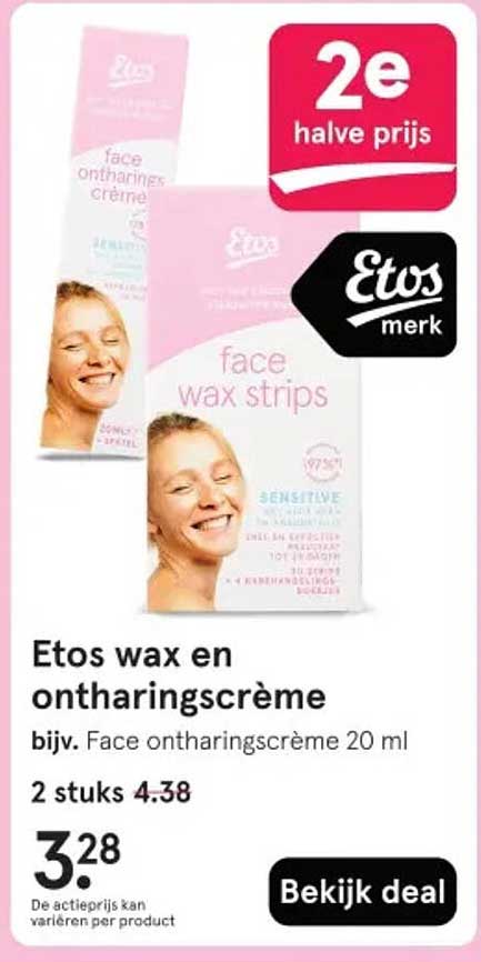 Etos wax en ontharingscrème bijv. Face ontharingscrème 20 ml