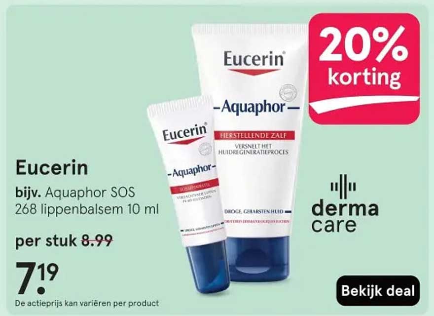 Eucerin bijv. Aquaphor SOS 268 lippenbalsem 10 ml