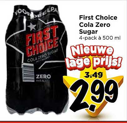 First Choice Cola Zero Sugar 4-pack à 500 ml