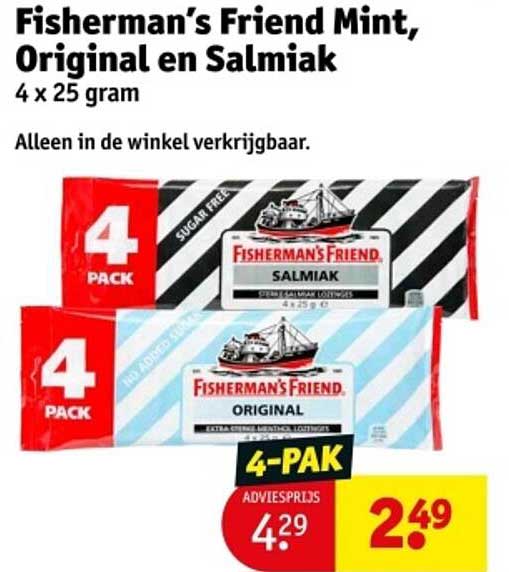 Fisherman's Friend Mint, Original en Salmiak 4 x 25 gram