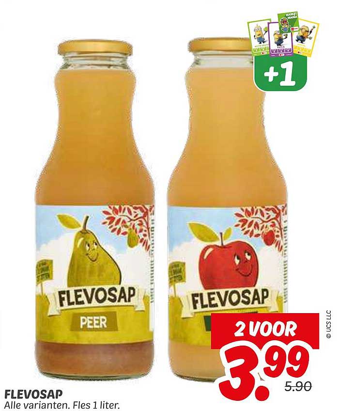FLEVOSAP - Alle varianten. Fles 1 liter.