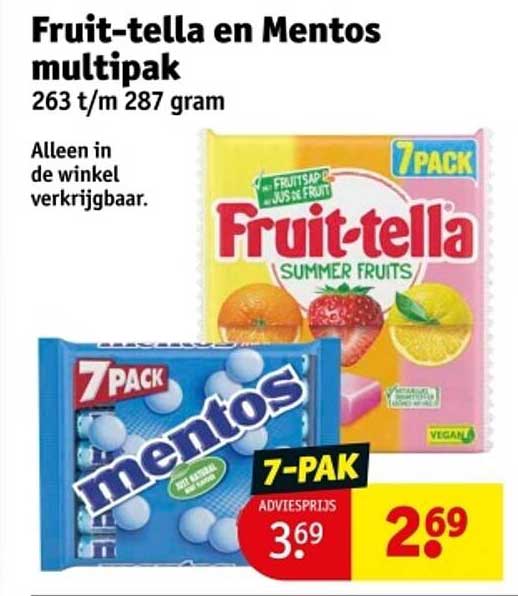 Fruit-tella en Mentos multipak