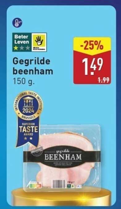 Gegrilde beenham 150 g