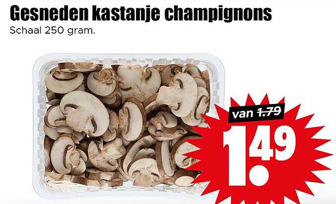 Gesneden kastanje champignons