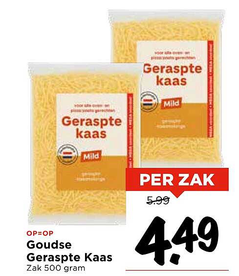 Goudse Geraspte Kaas Zak 500 gram