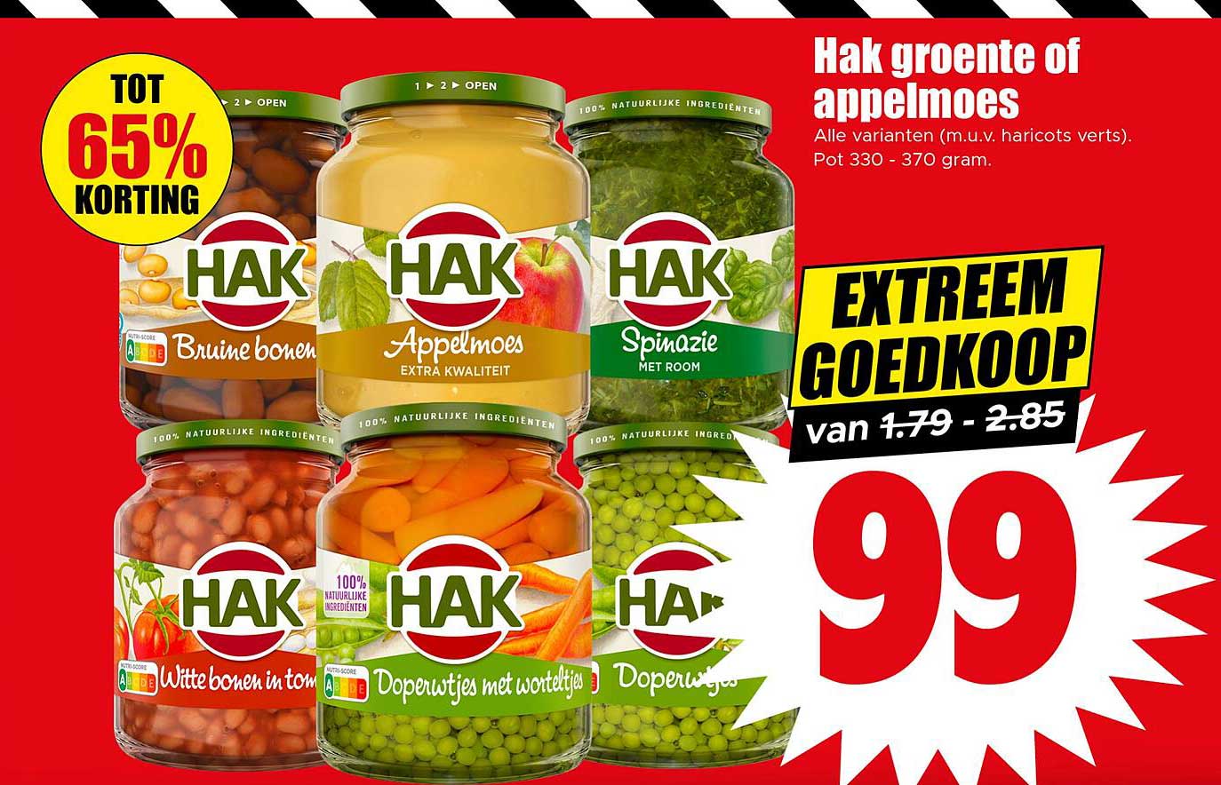 Hak groente of appelmoes