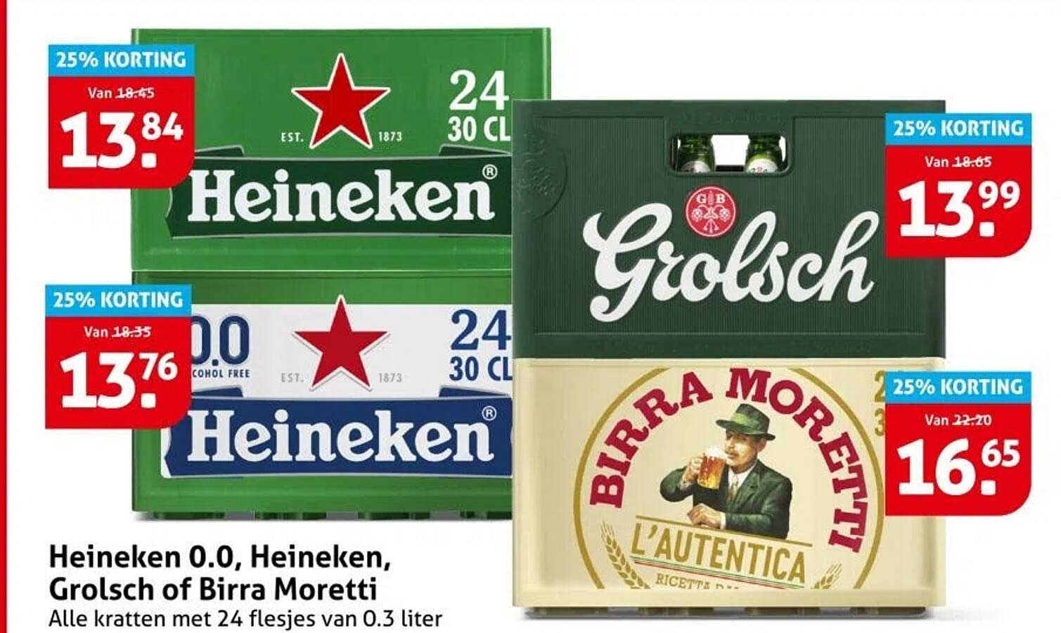 Heineken O.O, Heineken, Grolsch of Birra Moretti