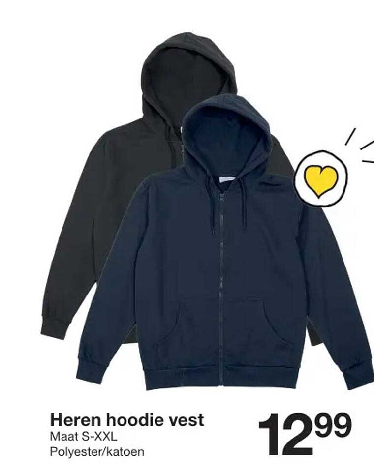 Heren hoodie vest