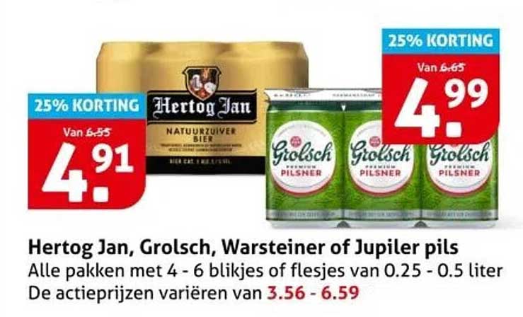 Hertog Jan, Grolsch, Warsteiner of Jupiler pils