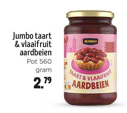 Jumbo taart & vlaaifruit aardbeien Pot 560 gram