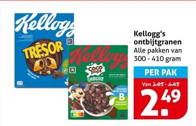 Kellogg's ontbijgranen Alle pakken van 300 - 410 gram
