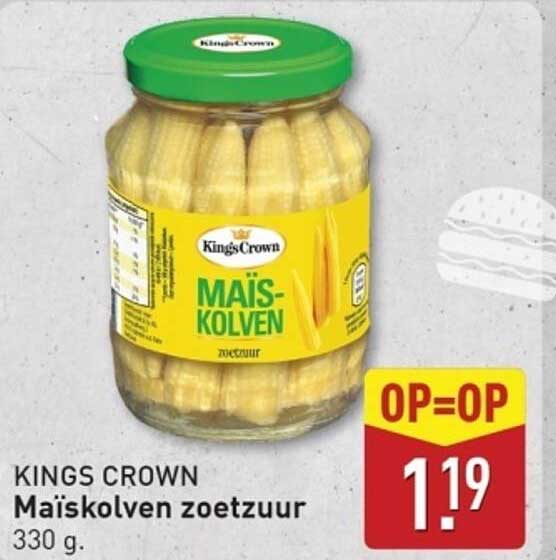 Kings Crown Maïskolven zoetzuur 330 g.