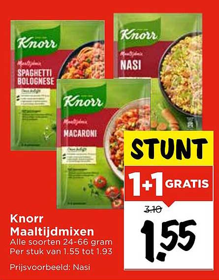 Knorr Maaltijdmixen 1+1 Gratis