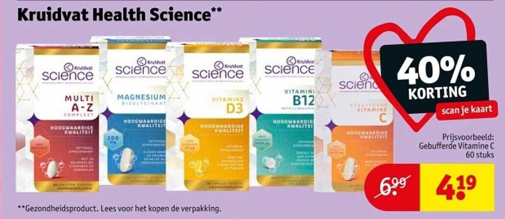 Kruidvat Health Science - 40% korting op gezondheidsproducten