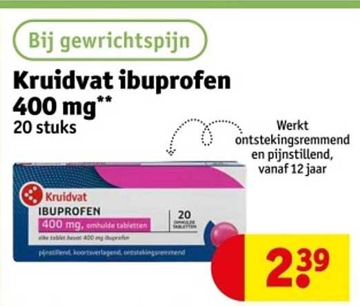 Kruidvat ibuprofen 400 mg** 20 stuks