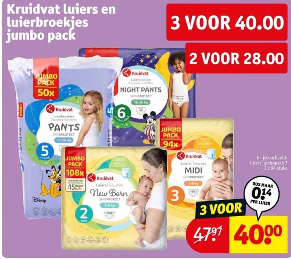 Kruidvat luierbroeken en luiers jumbo pack