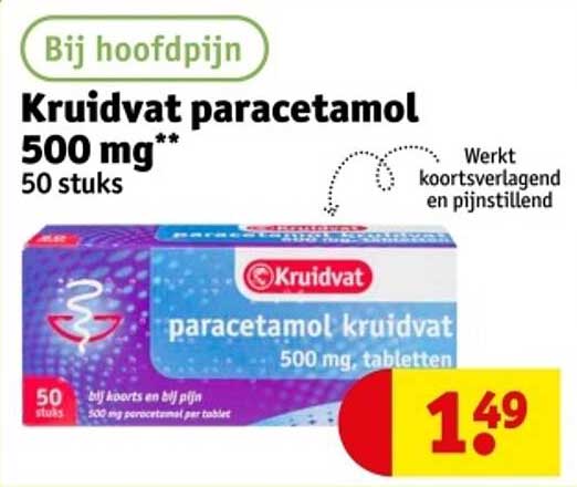 Kruidvat paracetamol 500 mg** 50 stuks