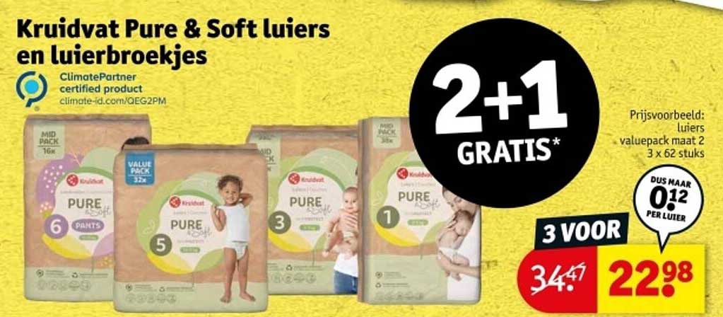 Kruidvat Pure & Soft luiers en luierbroekjes